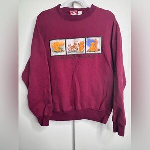 Vintage Winnie the Pooh Burgundy Sweater | Mickey Inc | Size Large